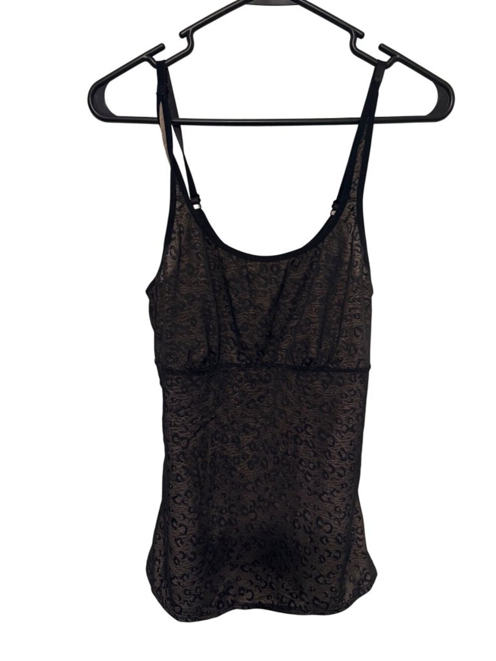 Sofia Vergara Shapewear Camisole Black/Beige sheer overlay Womans l/XL